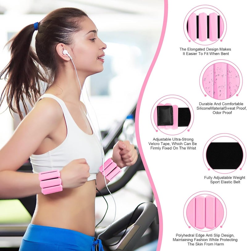 Teikugv Wrist Weights Set of 2, Wearable Arm & Leg Weights for Women & Men, Adjustable Wrist Ankle Weights for Walking, Yoga, Swimming, Gym, 2lb - Image 3